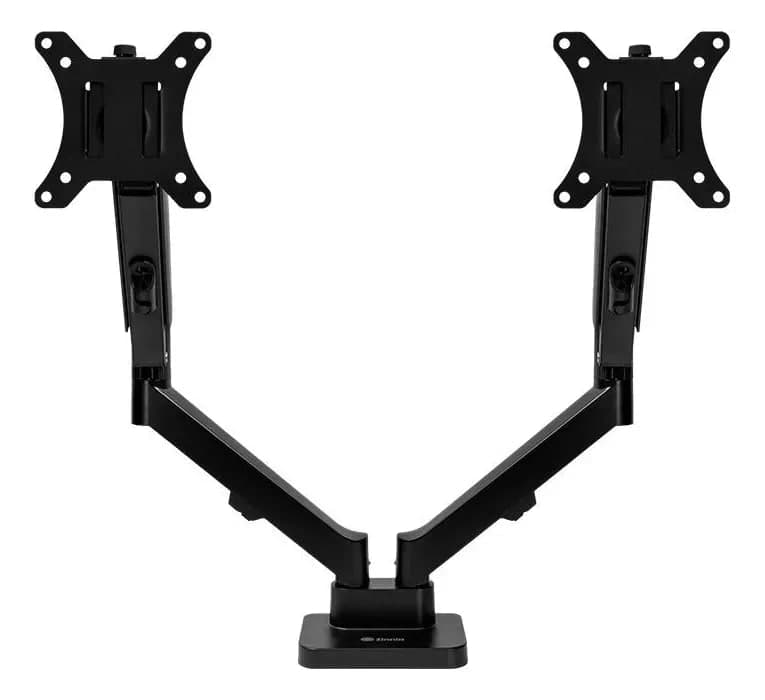 Suporte Articulado com Pistão a Gás Para Dois Monitores Zinnia Nimbo 210 Preto 13 a 32 Pol com Braços Articulados e Design Discreto
