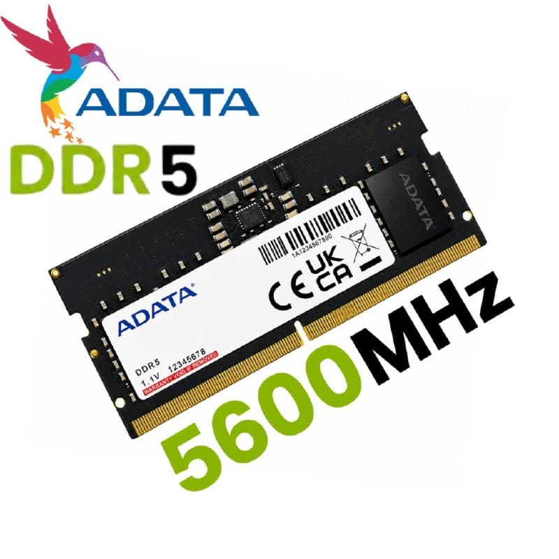 Memória para Notebook Adata 8GB DDR5 4800mhz 5600mhz SODIMM 1RX8 CL46 SAMSUNG/SH HYNIX/ZILIA