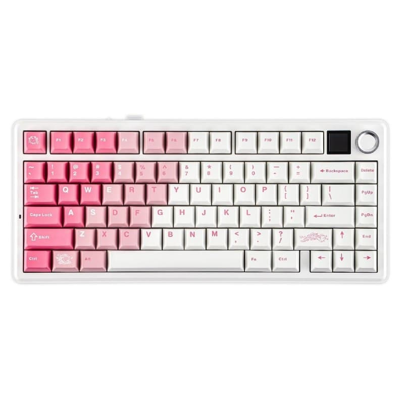 Teclado Mecânico Gamer Sem Fio EPOMAKER X AULA F75 MAX 75% ANSI US Layout Tri-mode com Botão de Metal e Tela TFT