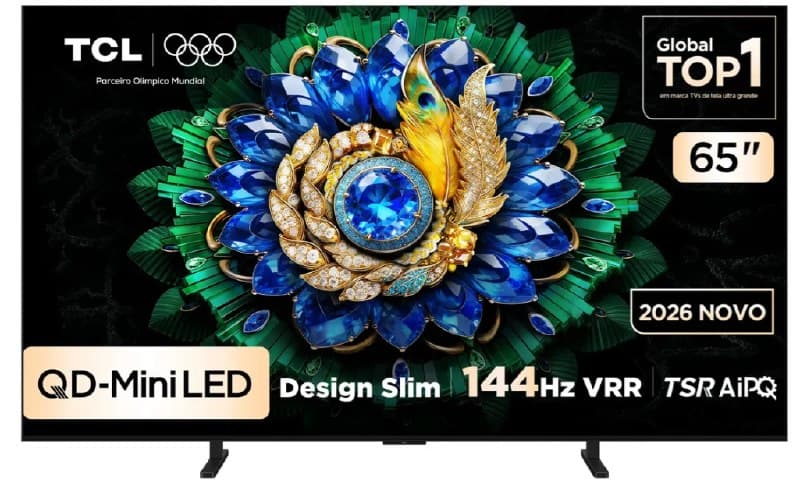 Smart TV 65 65C6K 4K QD-Mini Led 144Hz com Sistema Operacional Google TV TCL