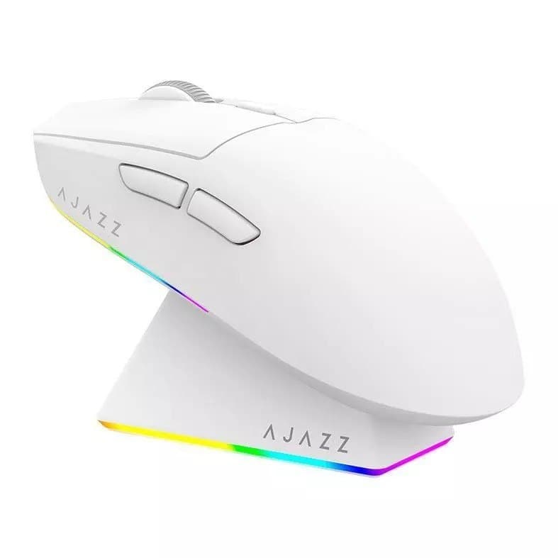 Mouse Gamer Ajazz AJ139 V2 MC, 12000DPI, 6 Botoes, Tri-Mode, Branco, AJ139V2-MC-WH