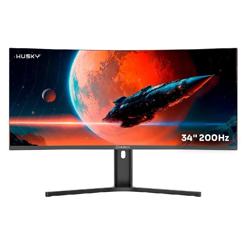 Monitor Gamer Curvo Husky Boreal 34", WQHD, Ultrawide, 200Hz, 1ms, Adaptive Sync, DisplayPort e HDMI, HDR - HMG00234PT