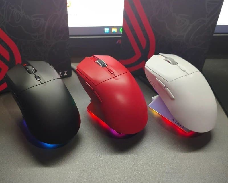 Mouse Sem Fio Com Dock Ajazz AJ139 V2 Series Paw 3311 500mAh Micro Switch Huano Tri Mode (VERMELHO)