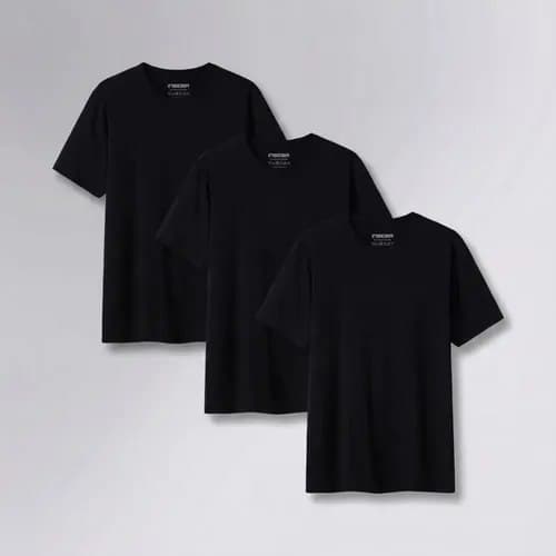 Kit 3 Camisetas Light Insider Preto Gg Liso